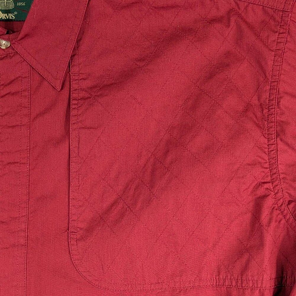 Orvis Button Up Shirt Mens‎ Large Red Outdoor Hunting Fishing Vented Long Sleeve - Picture 2 of 13
